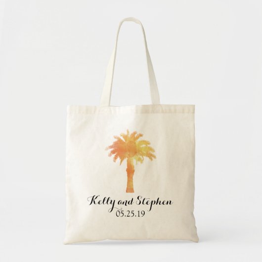 Waterverf Serene Palm Tree | Weddenschap Tote Bag (Voorkant)
