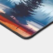 Waterverf Serene valleien met bergachtergrond Bureaumat (Hoek)