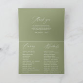 Waterverf Serenity Greenery Geometric Wedding Programma (Binnen)