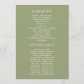 Waterverf Serenity Greenery Geometric Wedding Programmakaart (Achterkant)
