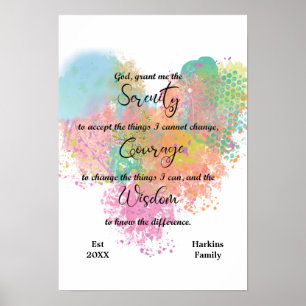 Waterverf Serenity Prayer Poster
