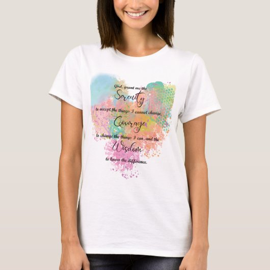 Waterverf Serenity Prayer T-shirt (Voorkant)
