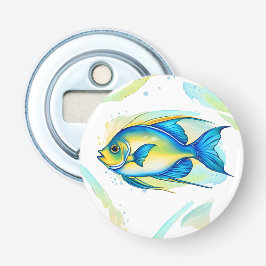 Waterverf serie: Angelfish flesopener Button Flesopener