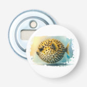 Waterverf serie: Blowfish Button Flesopener (Voorkant)