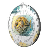 Waterverf serie: Blowfish Dartbord (Voorkant Rechts)