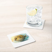 Waterverf serie: Blowfish Kartonnen Onderzetters (Insitu)