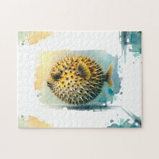 Waterverf serie: Blowfish Legpuzzel (Horizontaal)