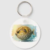 Waterverf serie: Blowfish Sleutelhanger (Voorkant)