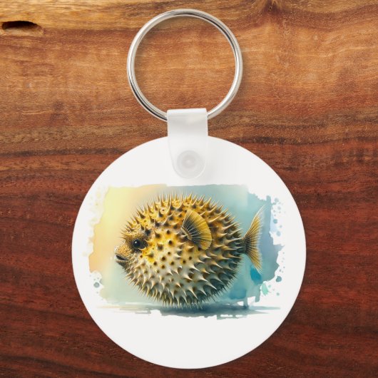 Waterverf serie: Blowfish Sleutelhanger (Achterkant)