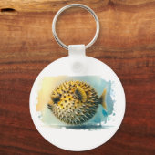 Waterverf serie: Blowfish Sleutelhanger (Voorkant)