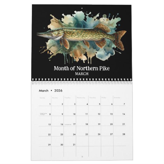 Waterverf serie: Fish Aura 2 Kalender (Mar 2026)