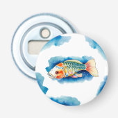 Waterverf serie: Koi Fish Button Flesopener (Voorkant)