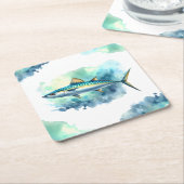 Waterverf serie: Makreel Kartonnen Onderzetters (Schuin)