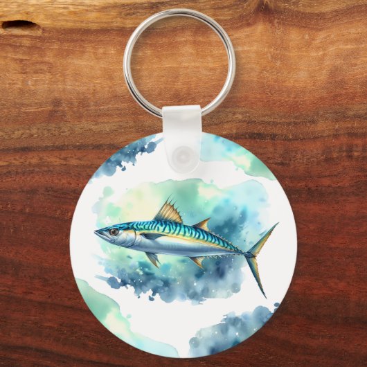 Waterverf serie: Makreel Sleutelhanger (Achterkant)