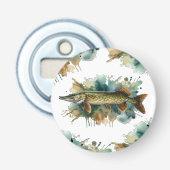 Waterverf serie: Pike Button Flesopener (Voorkant)