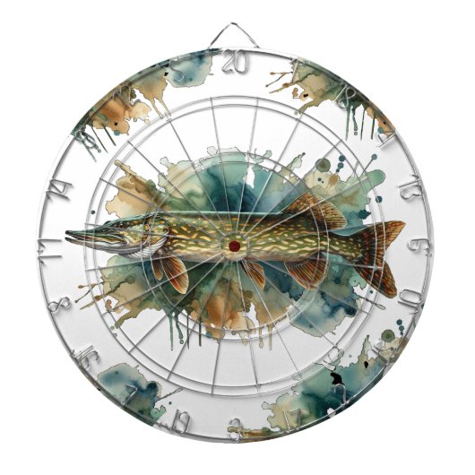 Waterverf serie: Pike Dartbord (Voorkant)