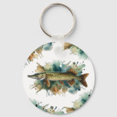 Waterverf serie: Pike Sleutelhanger (Achterkant)