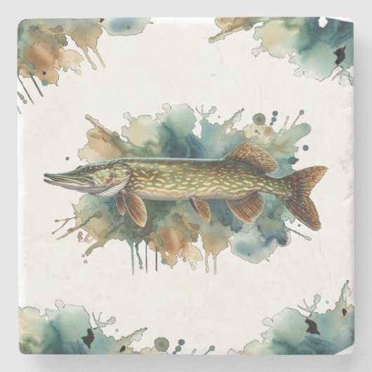 Waterverf serie: Pike Stenen Onderzetter (Voorkant)