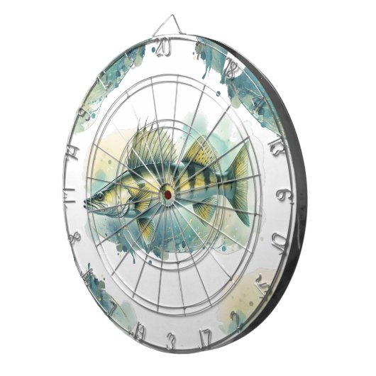 Waterverf serie: Zander/Walleye Dartbord (Voorkant Rechts)