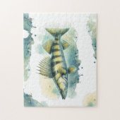 Waterverf serie: Zander/Walleye Legpuzzel (Verticaal)