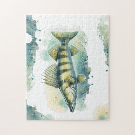 Waterverf serie: Zander/Walleye Legpuzzel