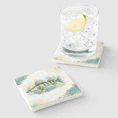 Waterverf serie: Zander/Walleye Stenen Onderzetter (Zijkant)