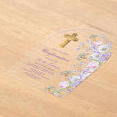 Waterverf Sering Bloemen Boog Bevestiging Acryl Uitnodigingen (Laagn)