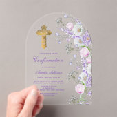 Waterverf Sering Bloemen Boog Bevestiging Acryl Uitnodigingen (Insitu (Draagbaar))