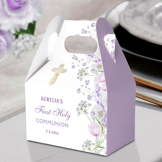 Waterverf Sering Bloemen Eerste Communie Gable Bedankdoosjes
