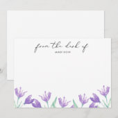 Waterverf Sering Bloemen Gepersonaliseerd Notitiekaartje (Voorkant / Achterkant)