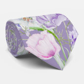 Waterverf Sering Bloemen op Lavendel Stropdas (Opgerold)