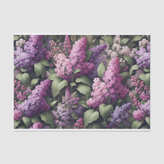 Waterverf Sering Bloemen Patroon Decoupage Tissuepapier (Voorkant)