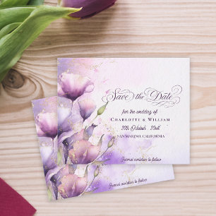Waterverf Sering Bloemen Trouwen Bewaar de Datum