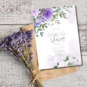 Waterverf Sering Bruiloftsdouche, Lavendel Douche Kaart