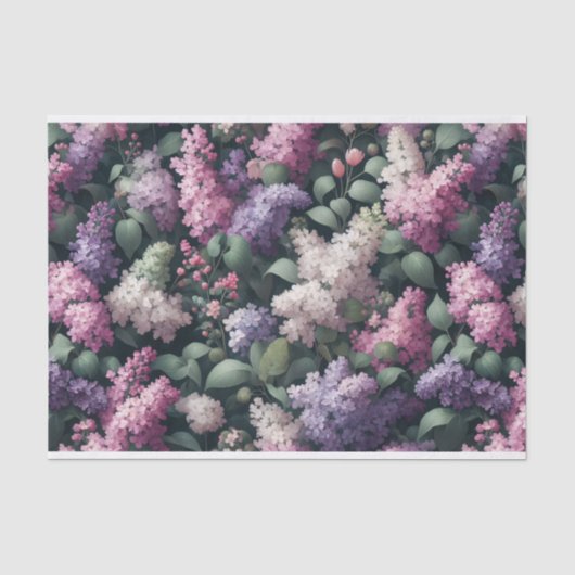 Waterverf Sering en Groene Patronen Decoupage Tissuepapier (Voorkant)