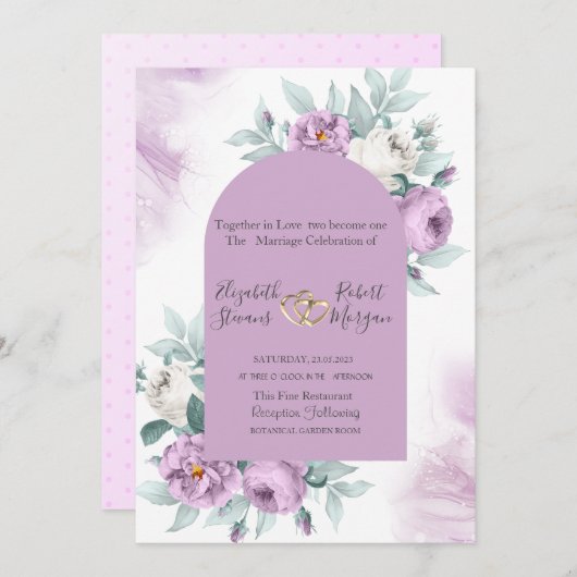 Waterverf Sering Rozen Stippen Kaart (Voorkant / Achterkant)