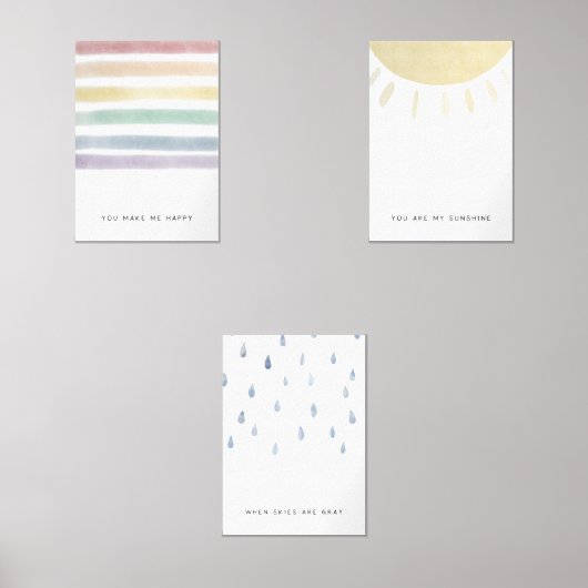 waterverf set van 3 U bent mijn zonneschijn poster (Voorkant)