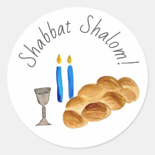 Waterverf Shabbat Shalom Sticker
