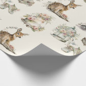 Waterverf Shabby Chic Baby shower Cadeaupapier (Hoek)