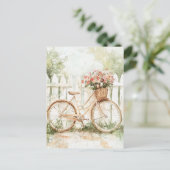 Waterverf Shabby Chic Bike Briefkaart (Staand voorkant)