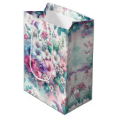 Waterverf Shabby Chic Floral Birthday Medium Cadeauzakje (Voorkant Gekanteld)