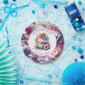 Waterverf Shabby Chic Floral gepersonaliseerd Papieren Bordje (Feest)