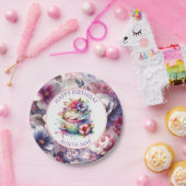 Waterverf Shabby Chic Floral gepersonaliseerd Papieren Bordje (Feest)