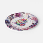 Waterverf Shabby Chic Floral gepersonaliseerd Papieren Bordje (Gekanteld)