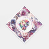 Waterverf Shabby Chic Floral gepersonaliseerd Servet (Hoek)