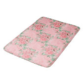 Waterverf Shabby Chic Pink Roses and Polka Dots Badmat (Gekanteld)