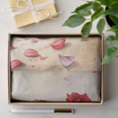 Waterverf shabby chic rode rozen oude boeken tissuepapier (Geschenk)