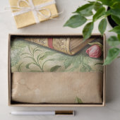 Waterverf shabby chic  rode rozen oude boeken tissuepapier (Geschenk)