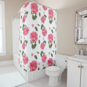 Waterverf Shabby Chic Roses Floral Patroon Douchegordijn (In situ)