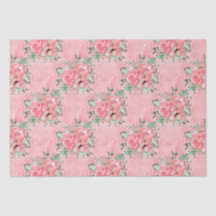 Waterverf Shabby Chic Roze Rozen en Stippen